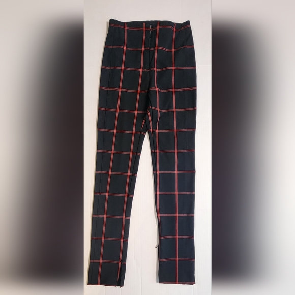 Black Windowpane Pants with Side Zippers, Size 00 (NWOT) - Picture 5 of 6